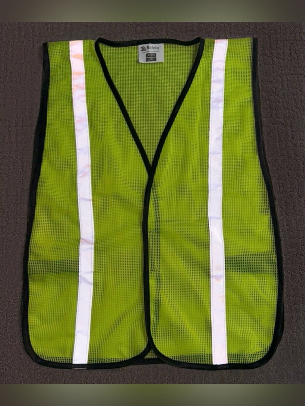 3A Safety Hi-Viz Apparel Neon Lime Green A1201 All Purpose Mesh Vest - L/XL